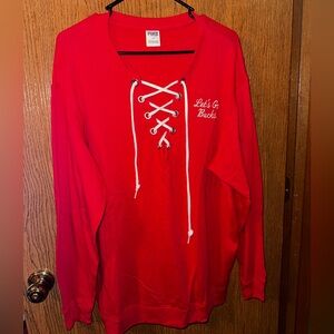 PINK Victoria's Secret Red Ohio State Buckeyes Heavy Long Sleeve